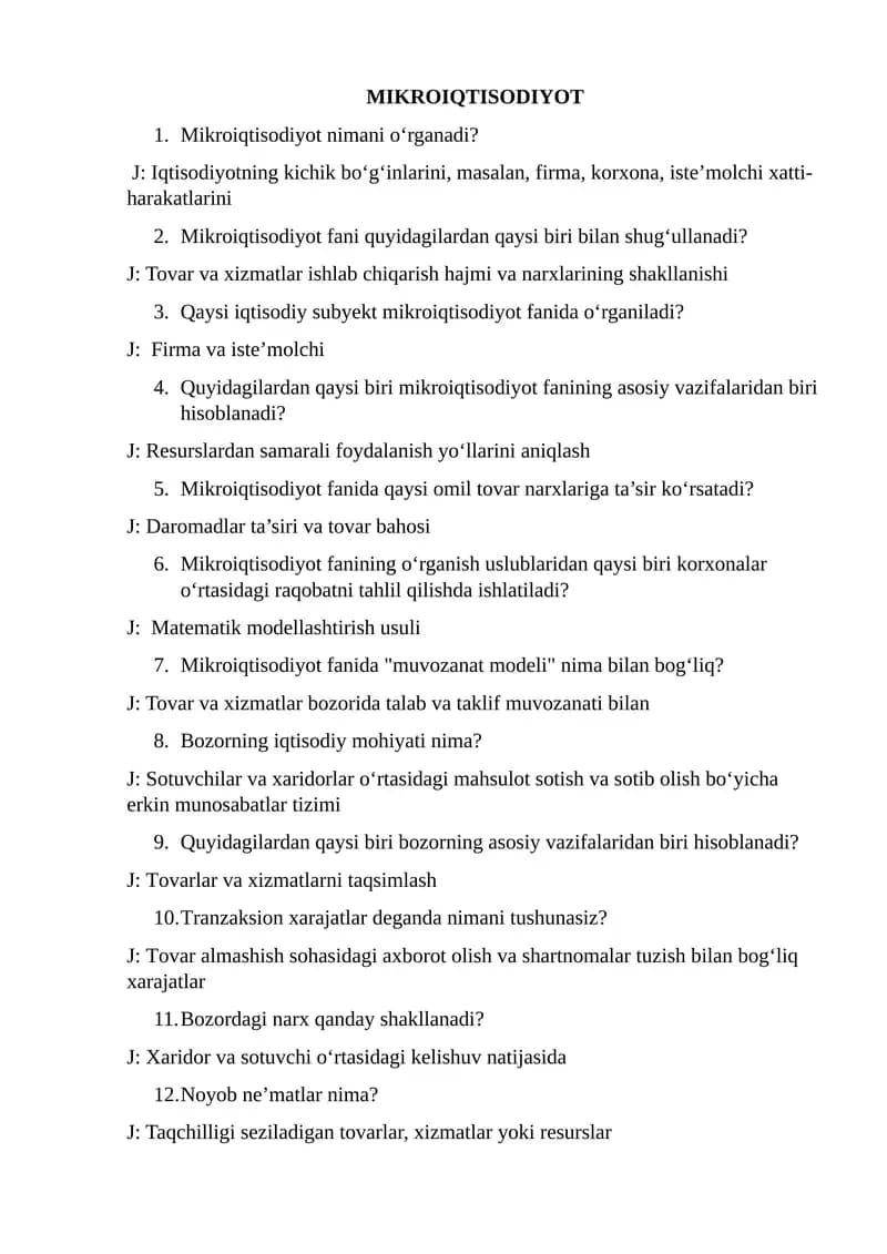 Mikroiqtisodiyot