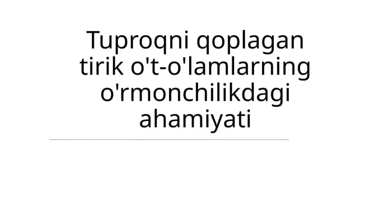 Yer yuzini qoplovchi o'simliklar (YYO)