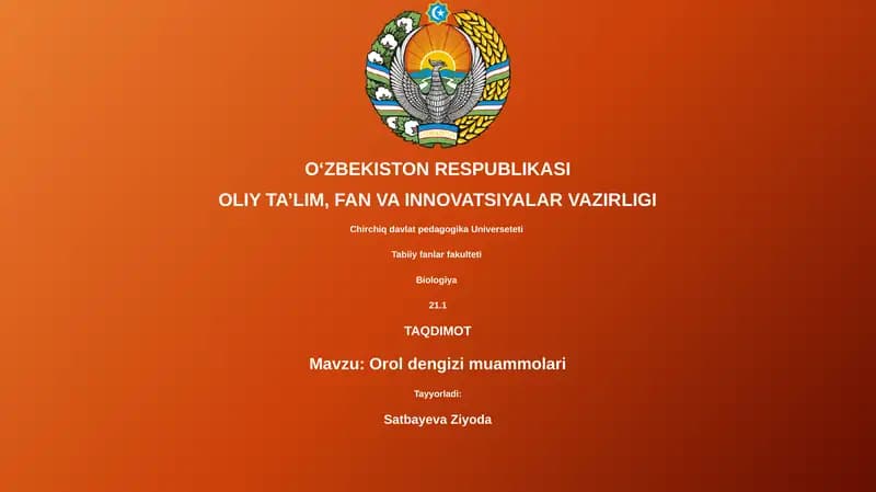 Orol dengizi muammolari