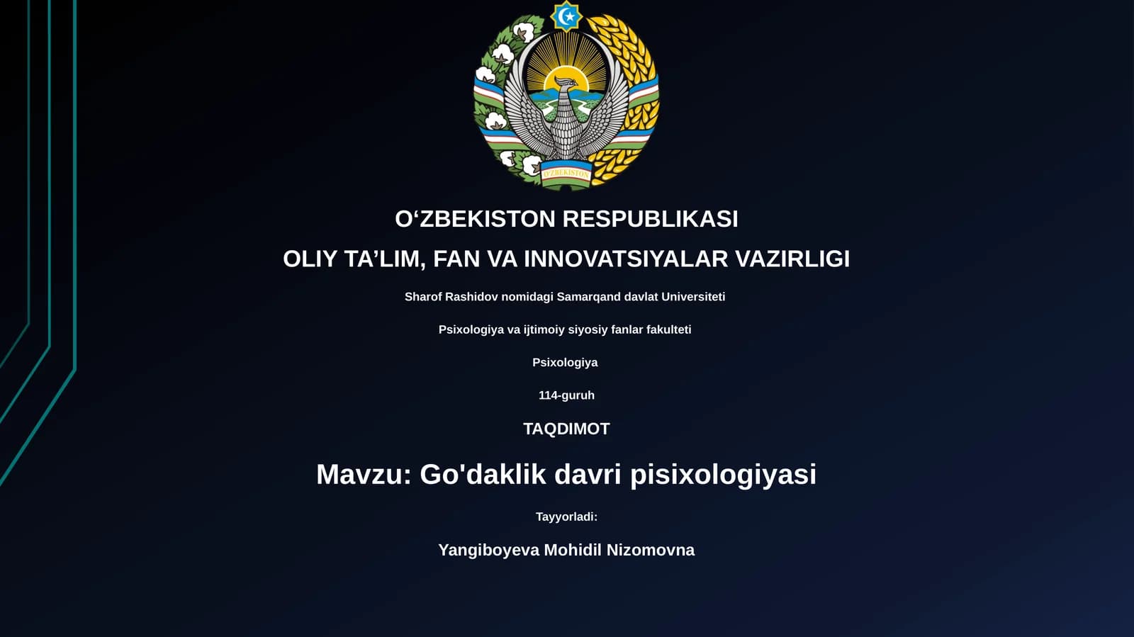 Go'daklik davri pisixologiyasi
