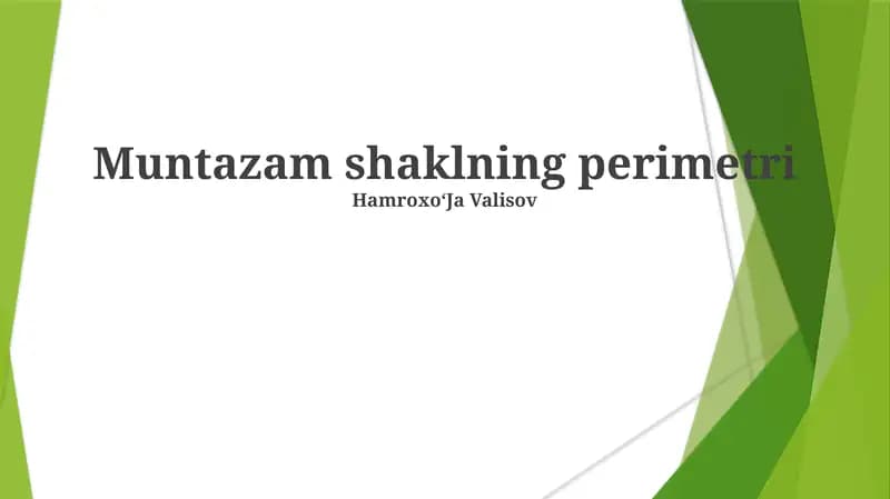 Muntazam shaklning perimetri