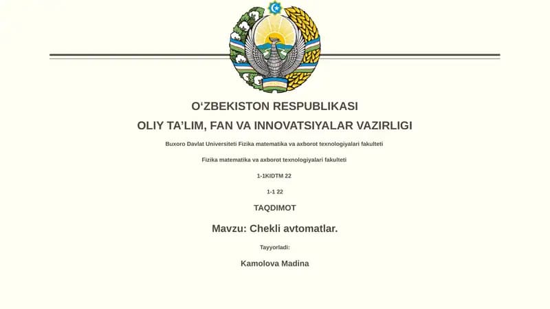 Chekli avtomatlar