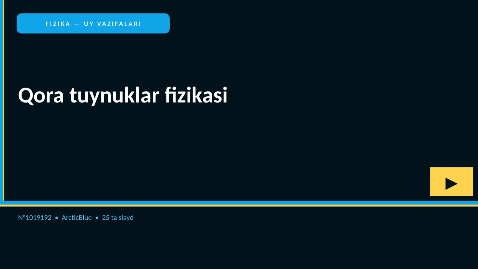 FIZIKA — UY VAZIFALARI