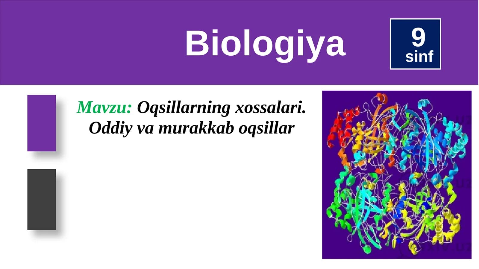 Oqsillarning xossalari. Oddiy va murakkab oqsillar