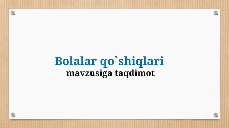 Bolalar qo'shiqlari