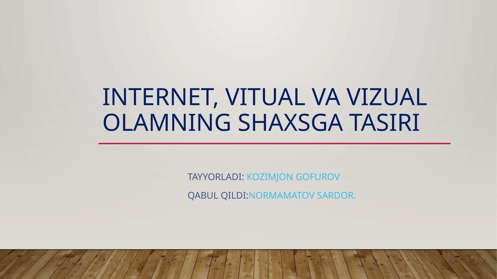 Internet, vitual va vizual olamning shaxsga ta'siri