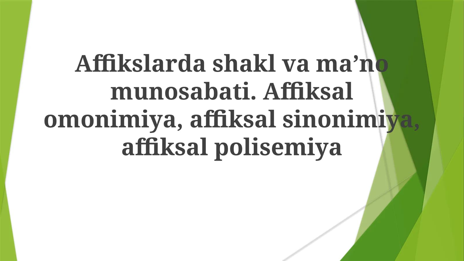 Afiksal gomoniya, sinonimiya va polisemiya