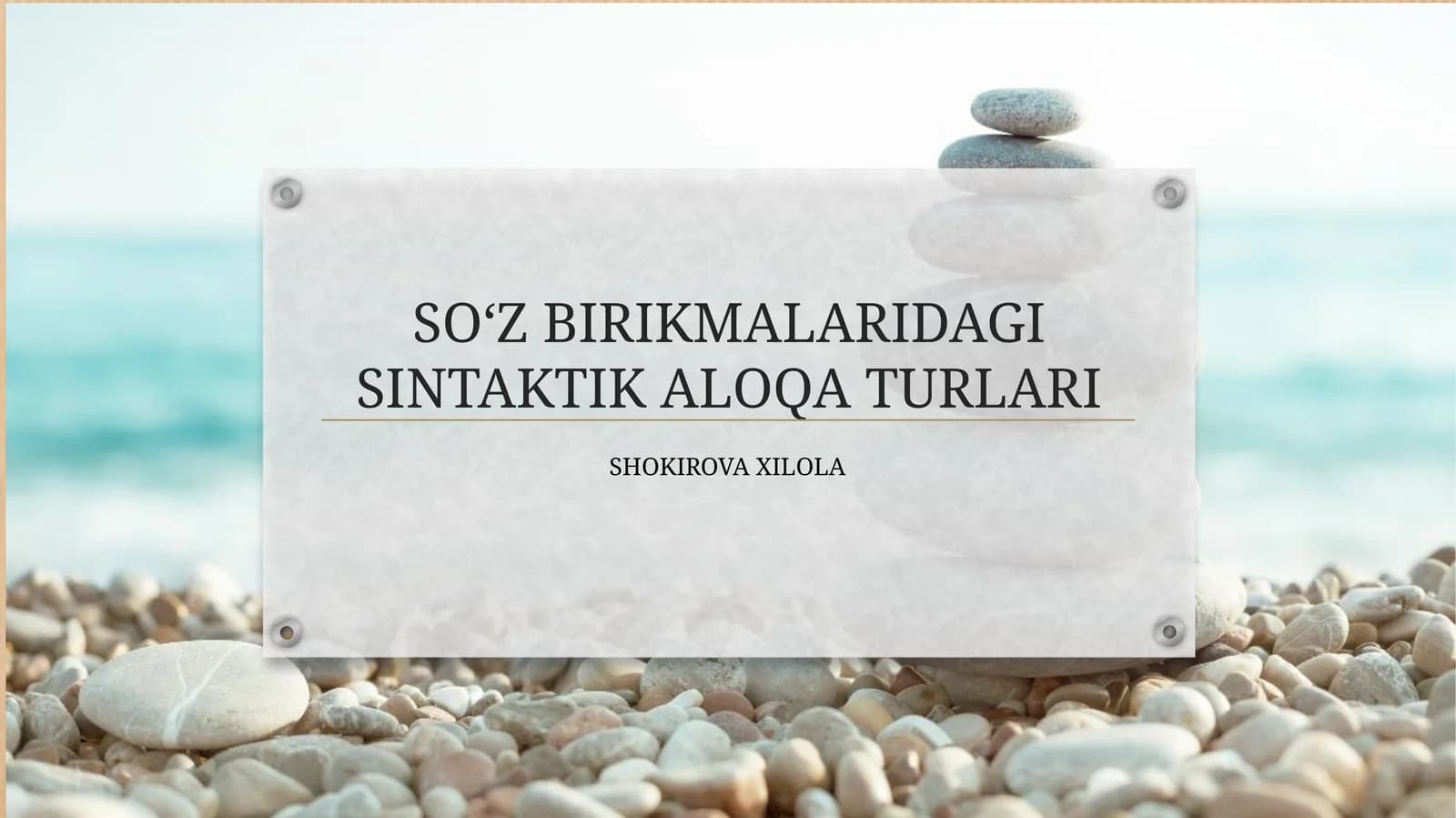 So'z birikmalarida sintaktik aloqa turlari