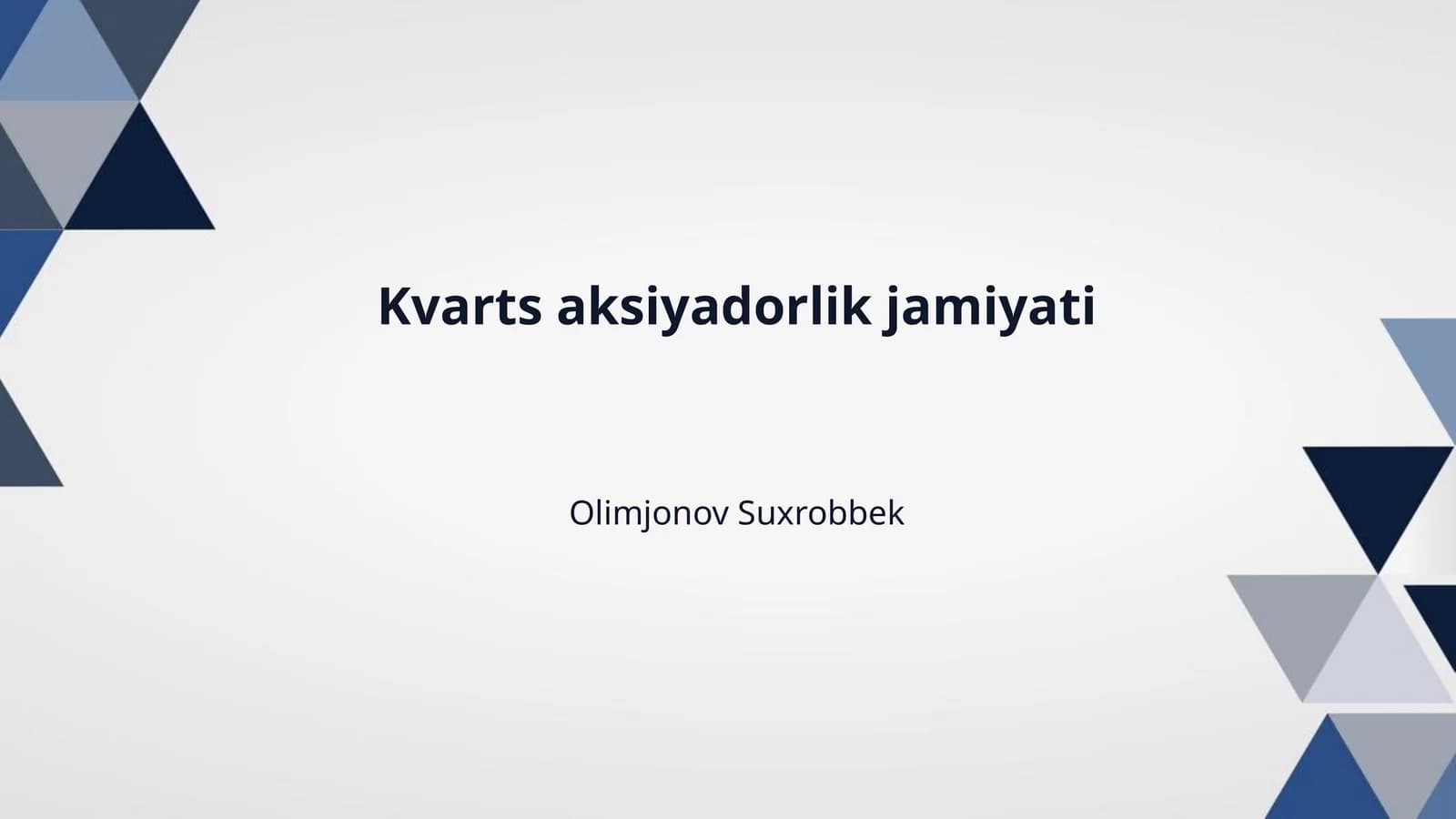 Kvarts aksiyadorlik jamiyati