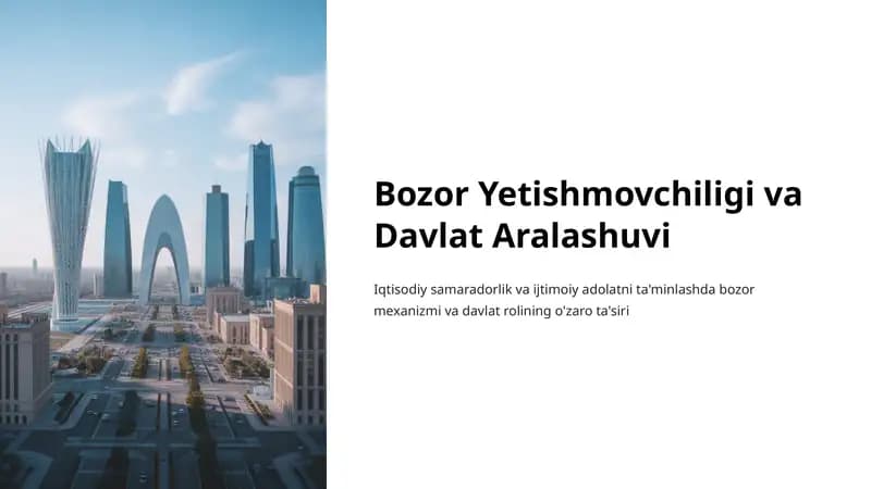 Bozor Yetishmovchiligi va Davlat Aralashuvi