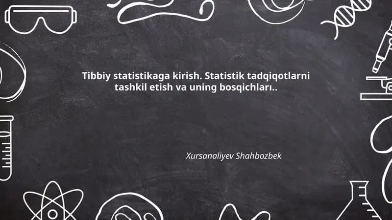 Tibbiy statistikaga kirish
