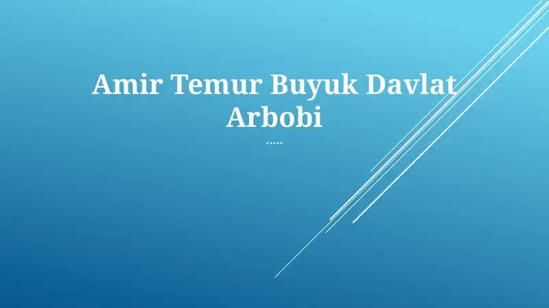 Amir Temur Buyuk Davlat Arbobi