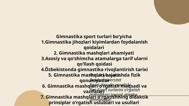 Gimnastika sport turlari boʻyicha