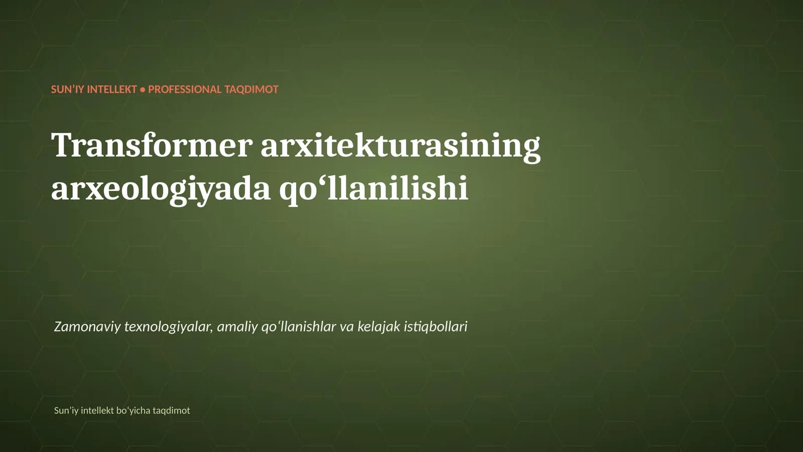 Transformer arxitekturasining arxeologiyada qoʻllanilishi
