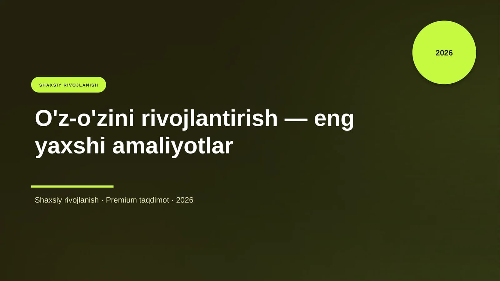 O'z-o'zini rivojlantirish