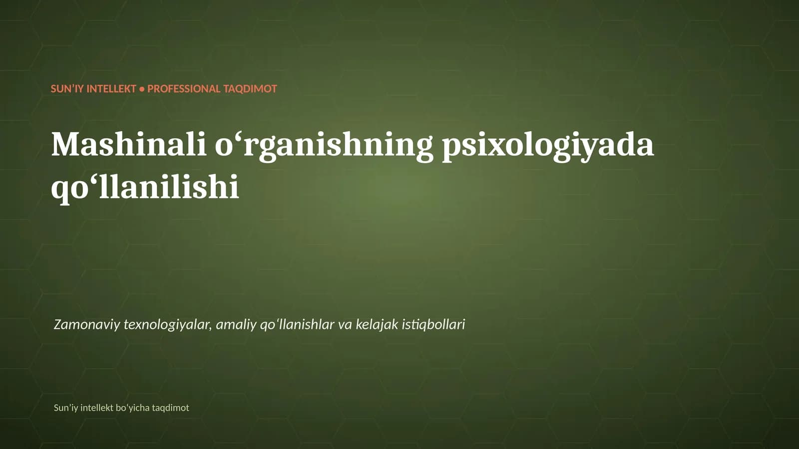 Mashinali oʻrganishning psixologiyada qoʻllanilishi