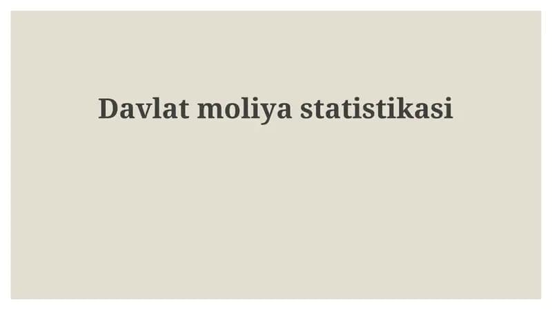 Davlat moliyasi statistikasi