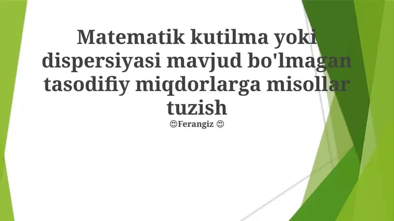 Matematik kutilma yoki dispersiyasi