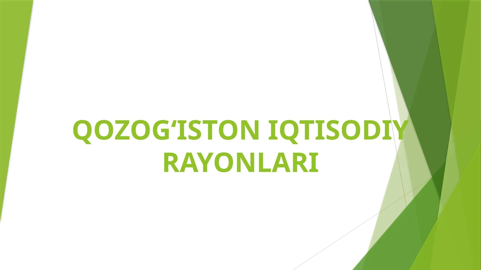QOZOGʻISTON IQTISODIY RAYONLARI