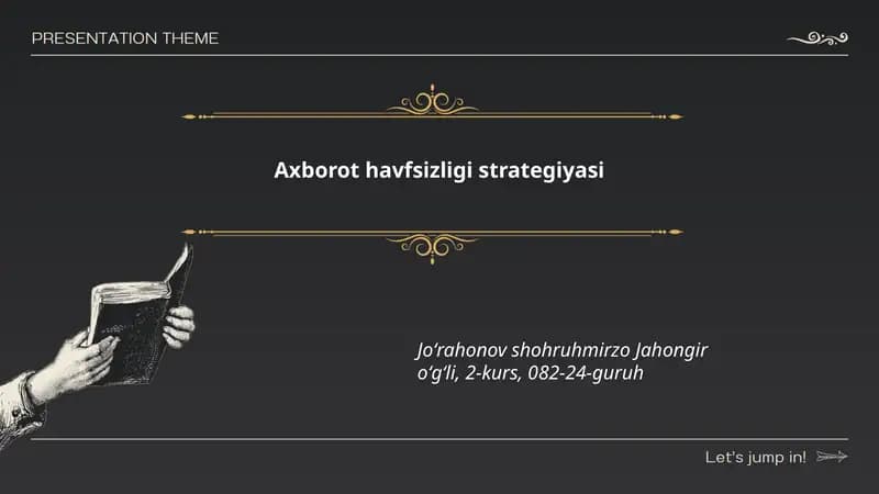Axborot havfsizligi strategiyasi