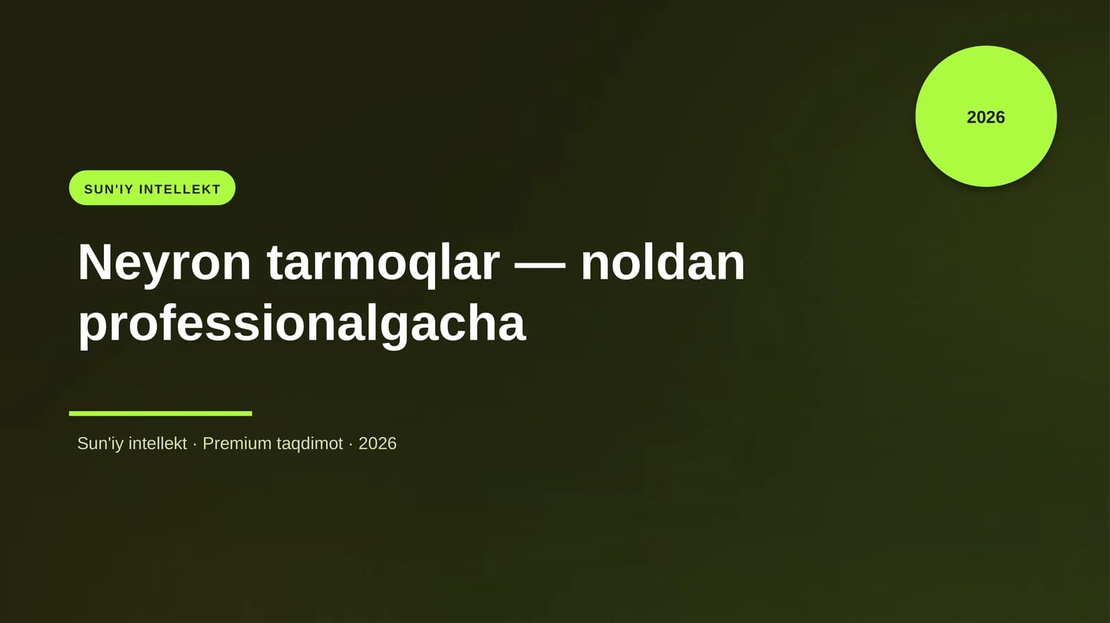 Neyron tarmoqlar — noldan professionalgacha