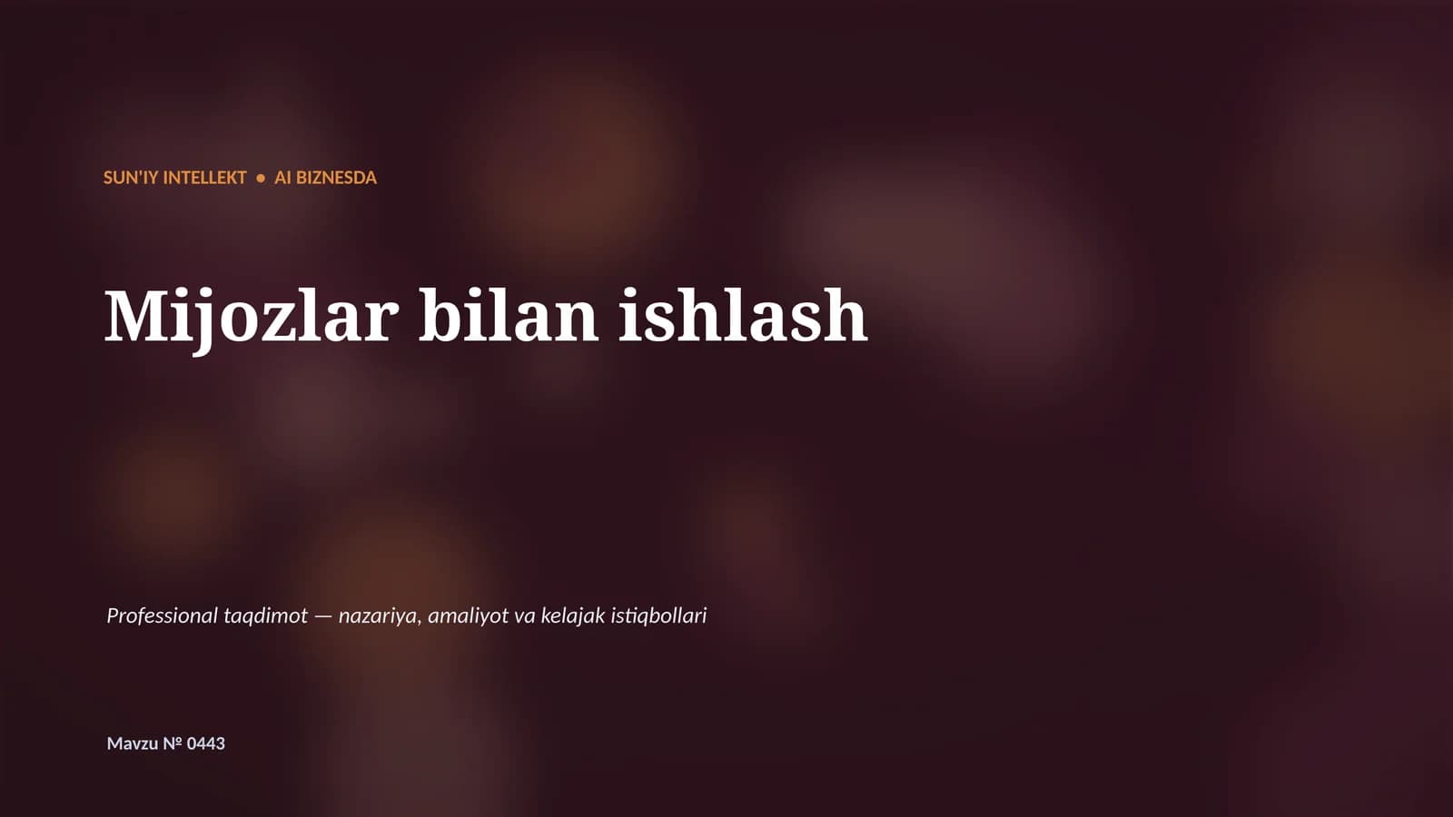 SUN'IY INTELLEKT • AI BIZNESDA