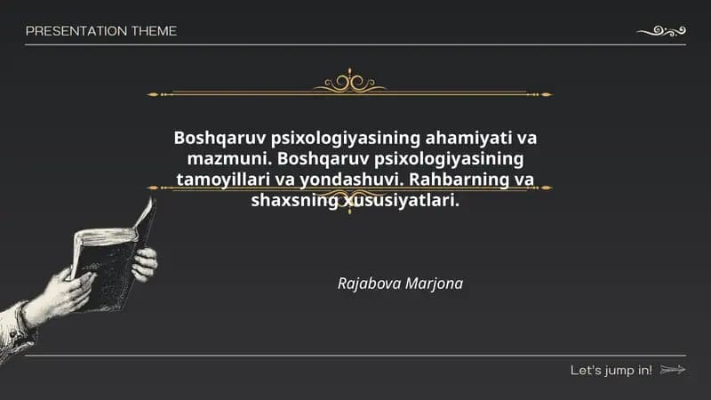 Boshqaruv psixologiyasining ahamiyati