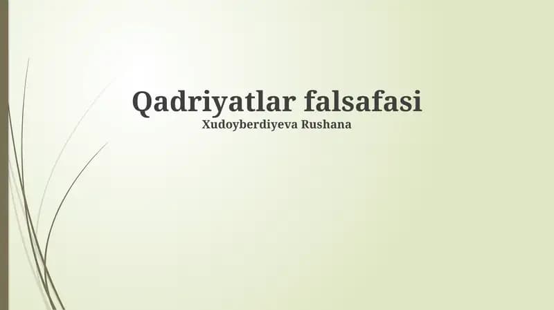 Qadriyatlar falsafasi