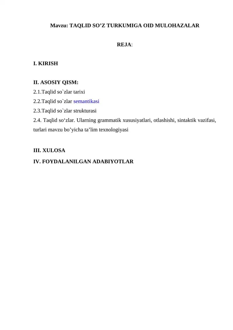 Taqlid so‘zlar tarixi
