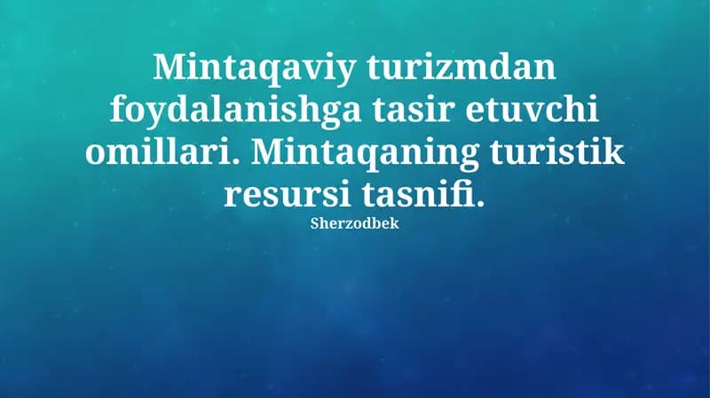 Samarqand viloyati turizm potentsiali