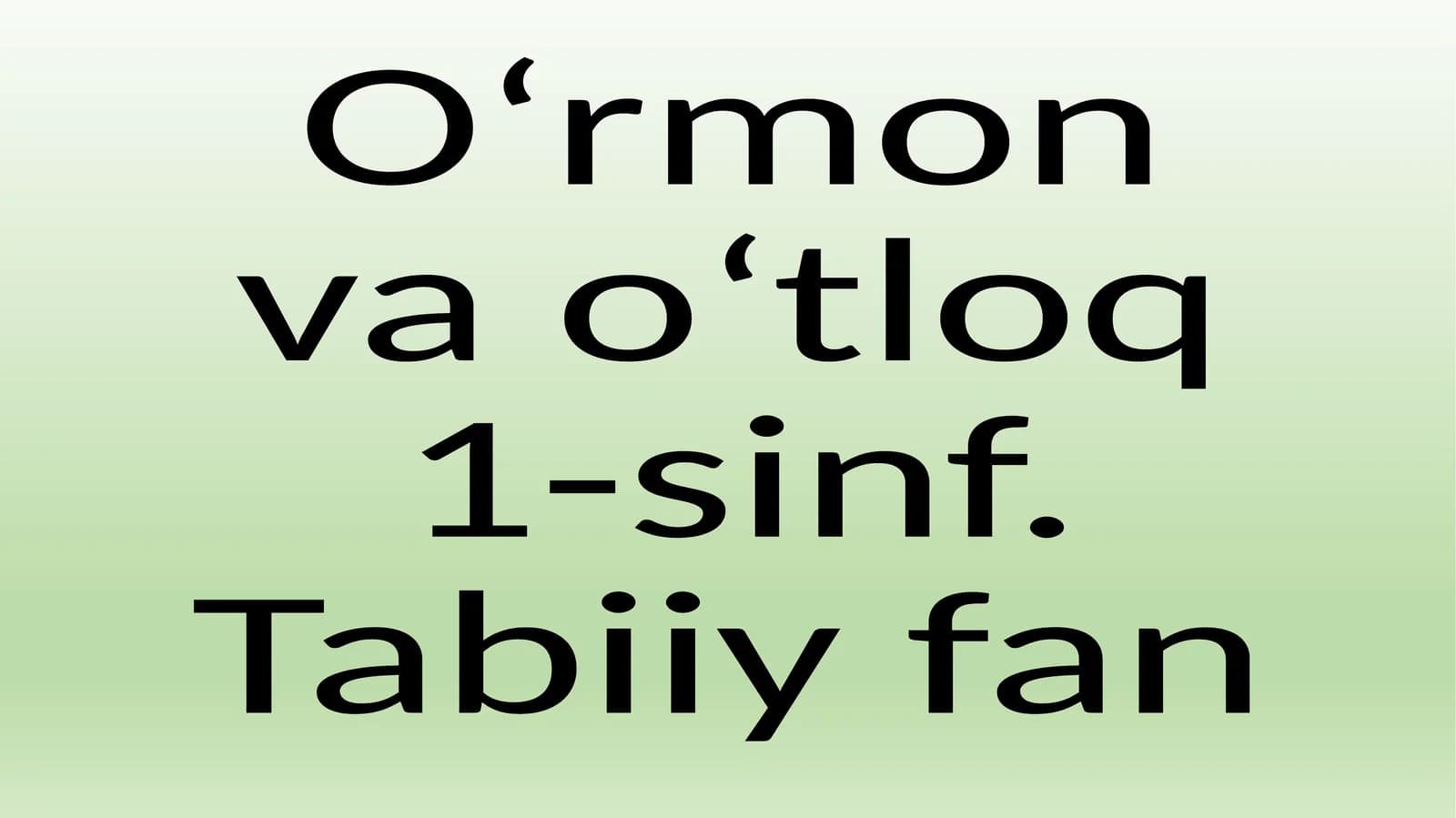 O‘rmon va o‘tloq