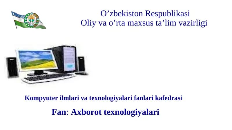 Axborot texnologiyalari