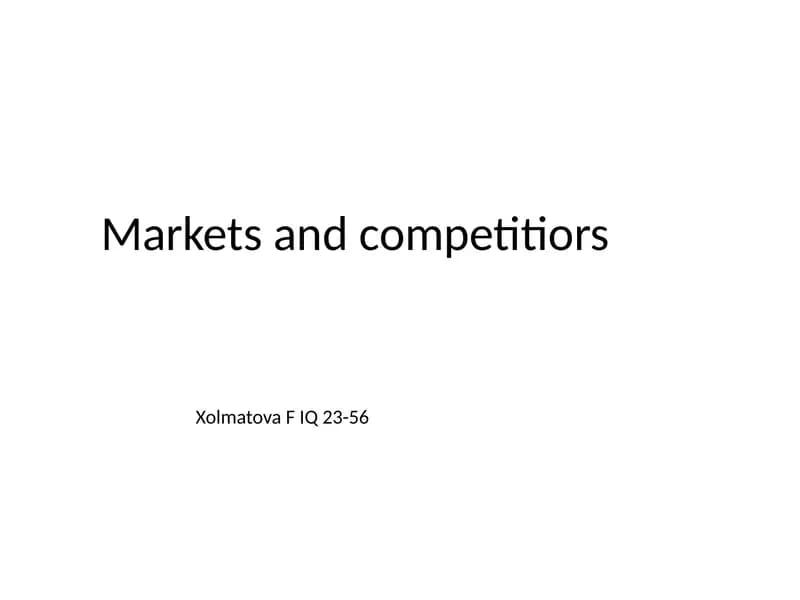 Marketsandcompetitiors
