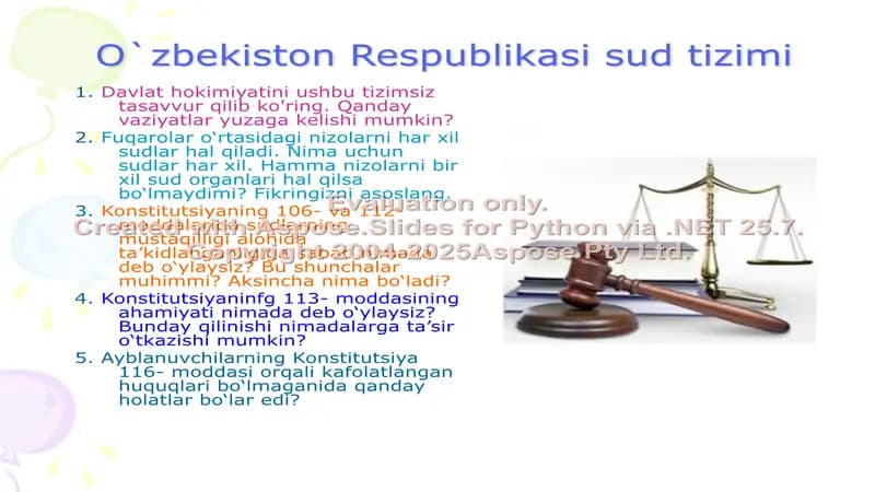 O‘zbekiston Respublikasi sud tizimi