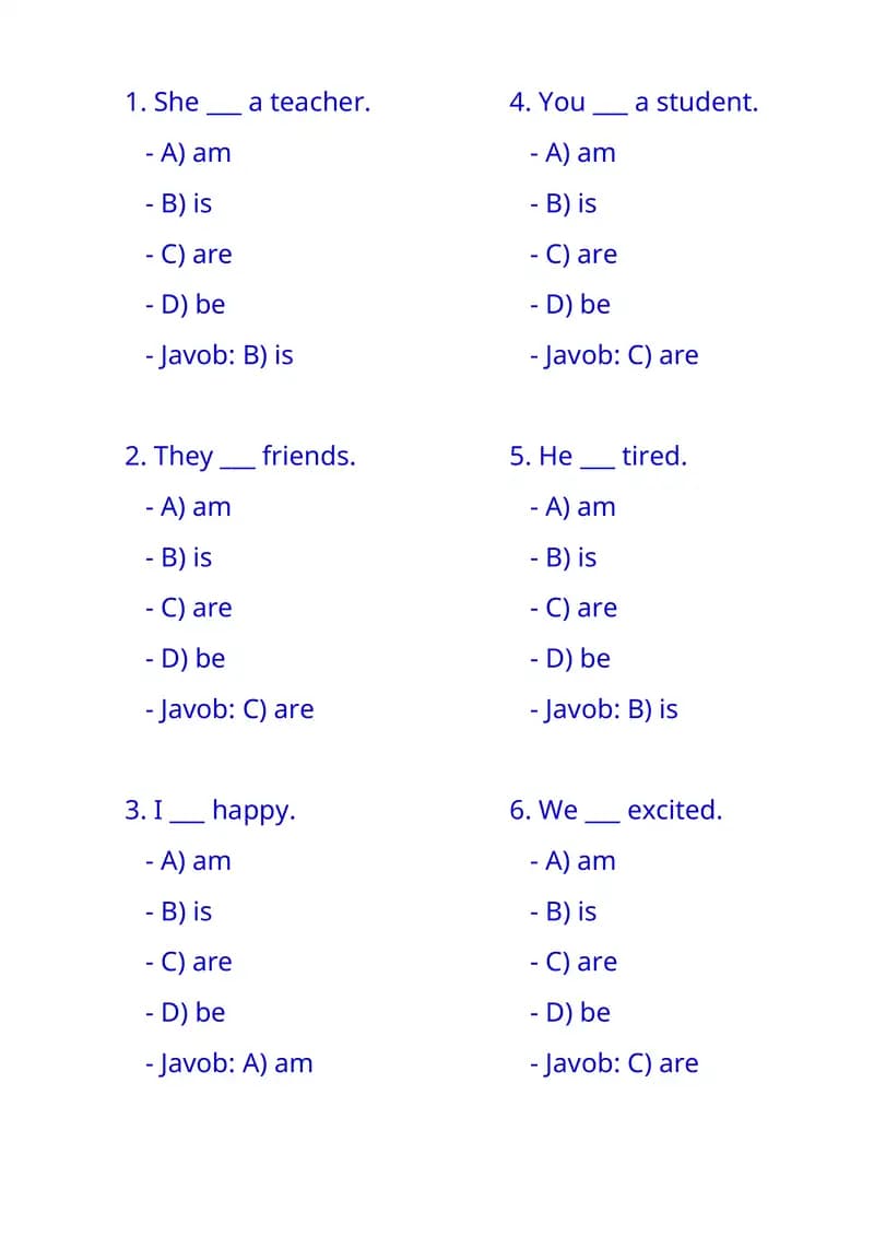 English Grammar Quiz