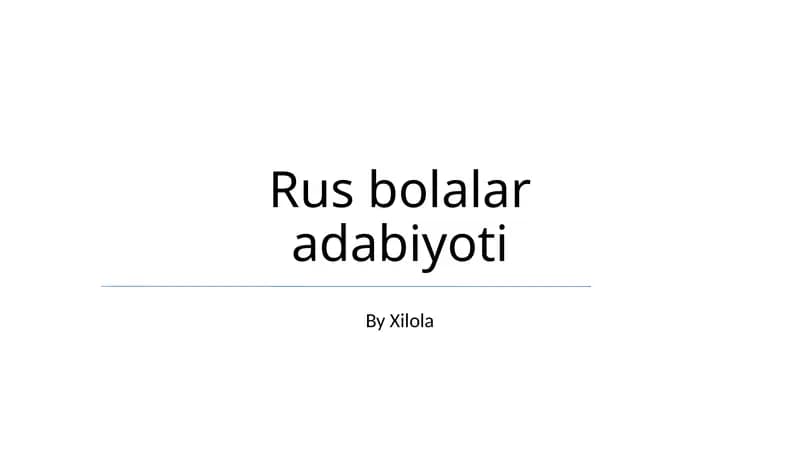 Rus bolalar adabiyoti