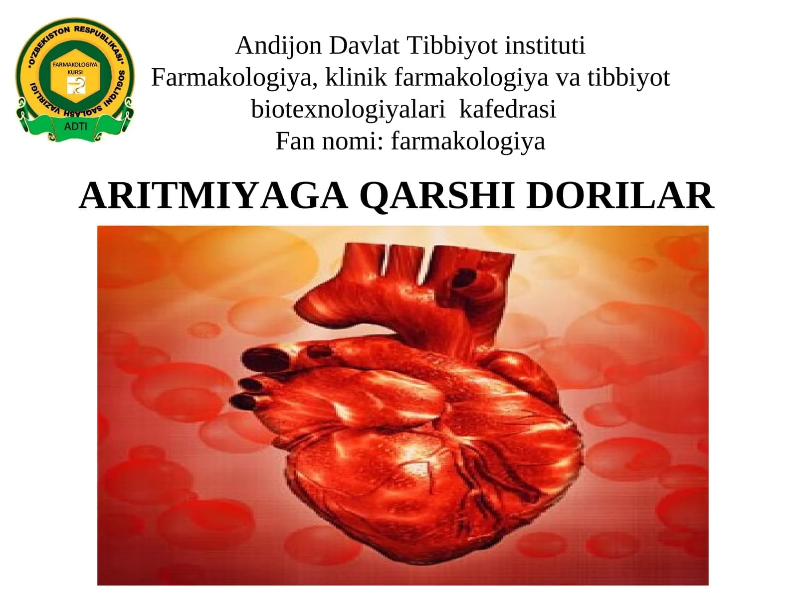 ARITMIYAGA QARSHI DORILAR