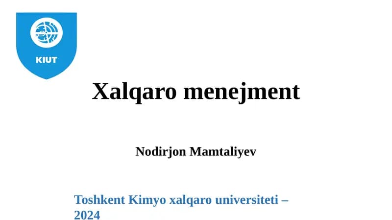 Xalqaro menejmentda motivatsiya