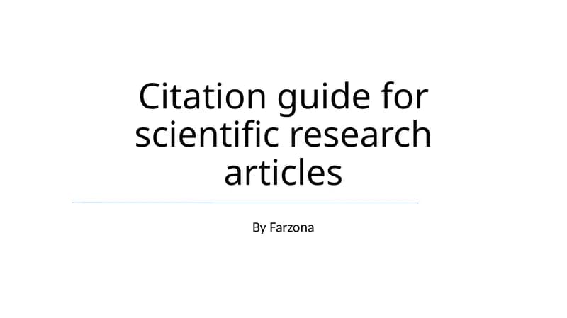 Citation guide for scientific research articles