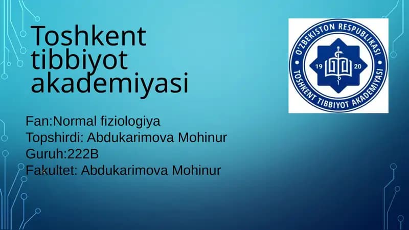Muskullar xossalarini o'rganish usullari. Tetanus