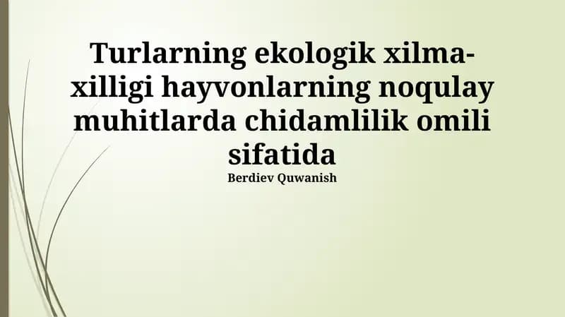 Ekologik xilma-xilligi