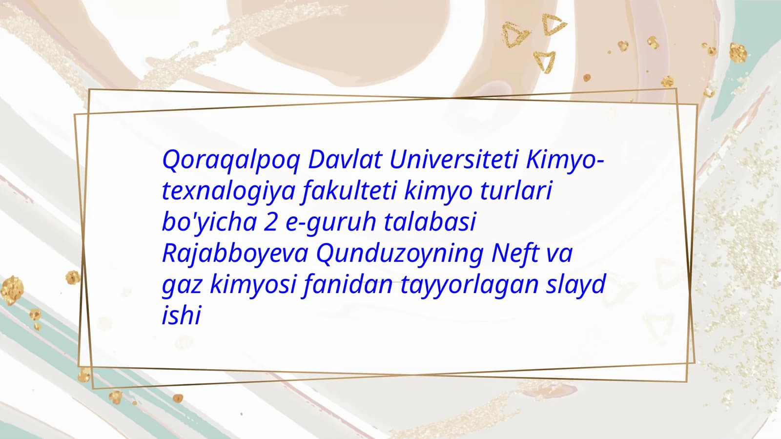 Kimyo-texnalogiya fakulteti