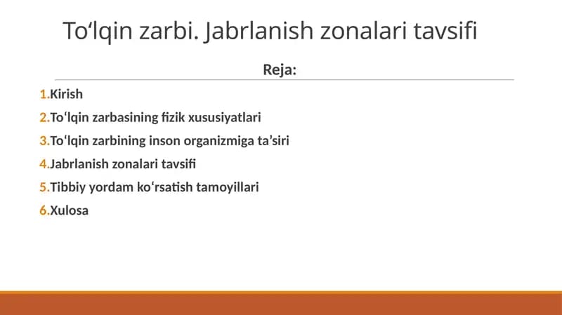 To‘lqinzarbi.Jabrlanishzonalaritavsifi