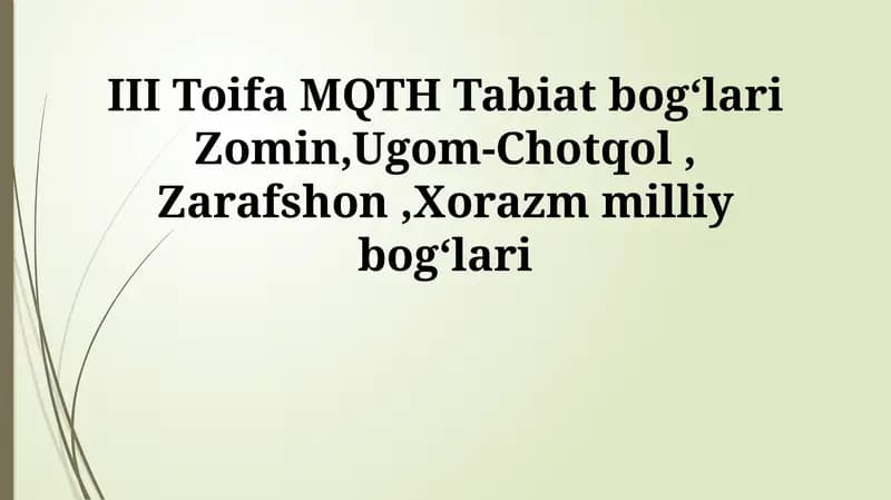 MQTH Tabiat bogʻlari