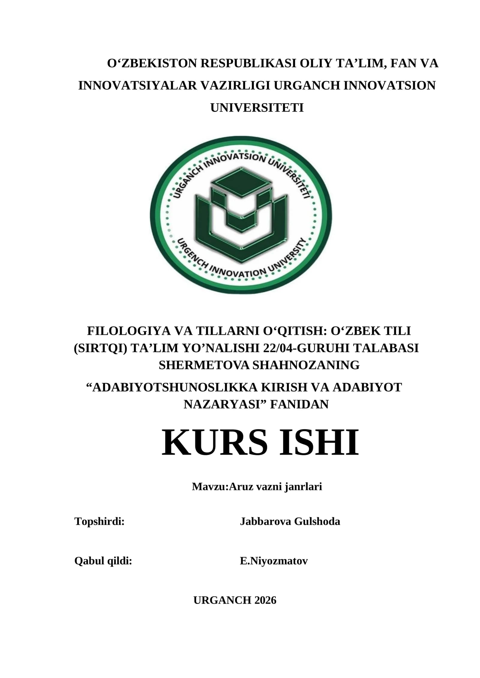 Aruz vazni janrlari