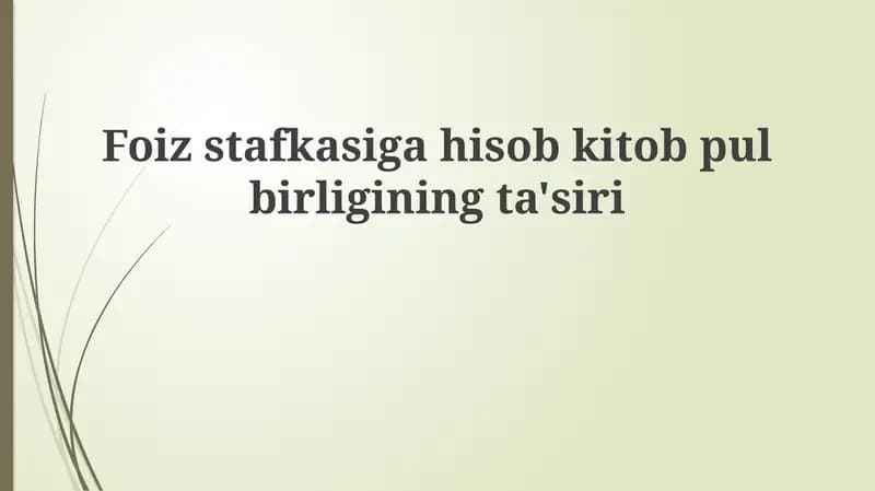 Foiz stavkasiga hisob-kitob