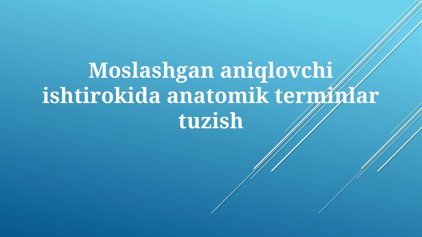 Anatomik terminlar tuzish