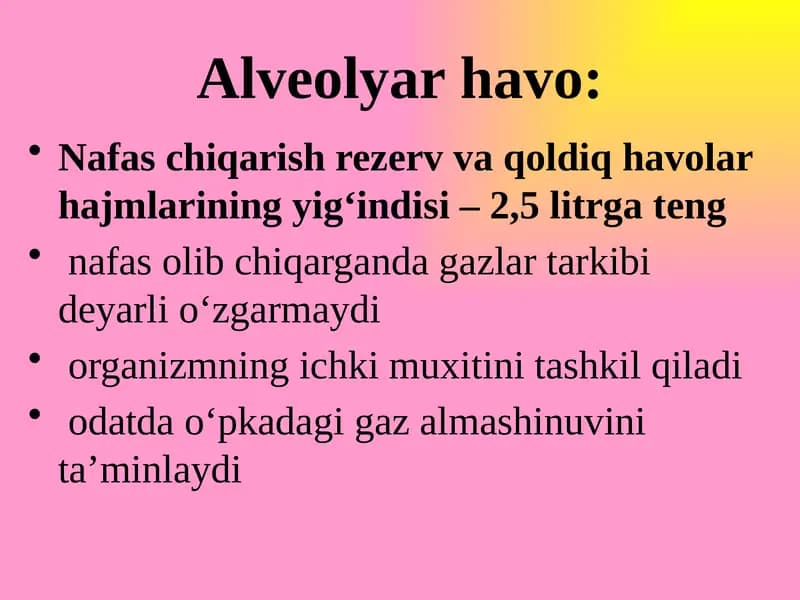 Alveolyar havo: