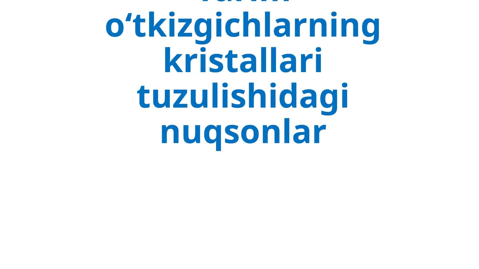 Yarim o'tkazgichlar