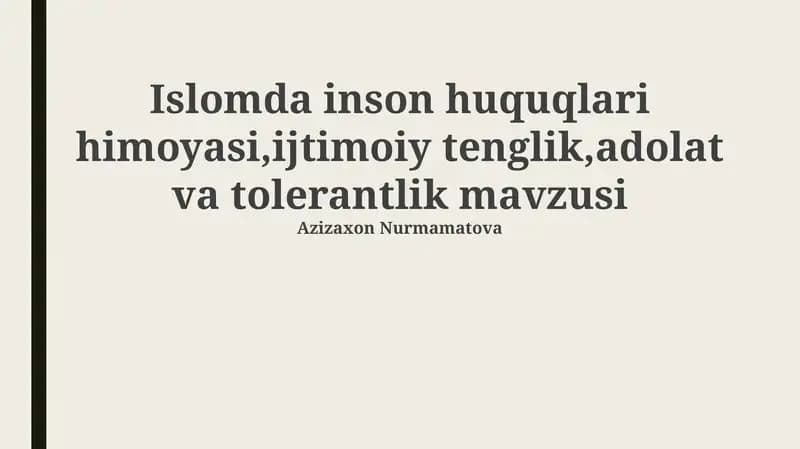 Islomda inson huquqlari